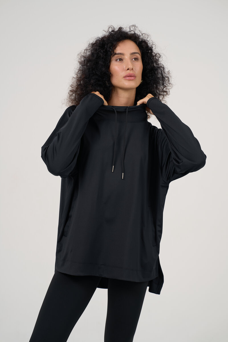 Blacki Black Hooded Shirt 
