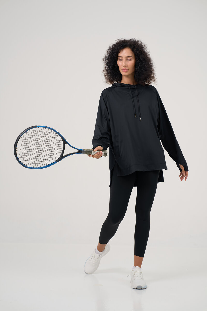 Blacki Black Hooded Shirt 