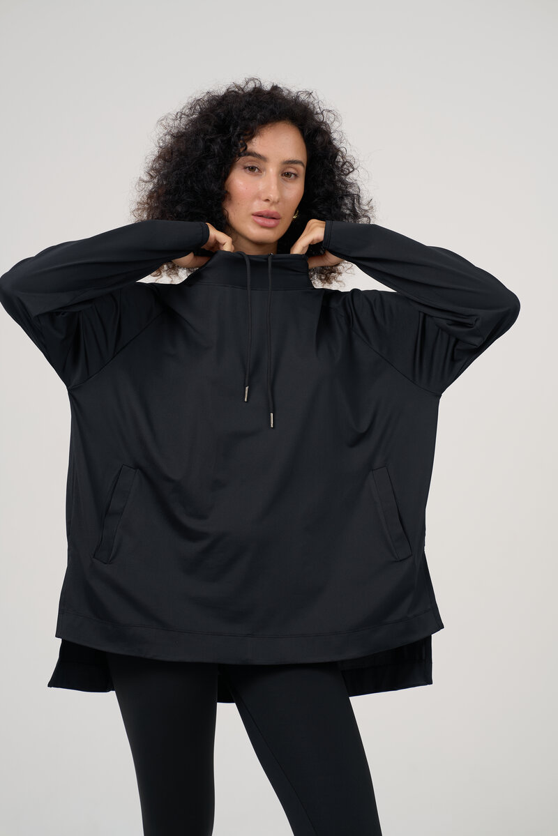 Blacki Black Hooded Shirt 