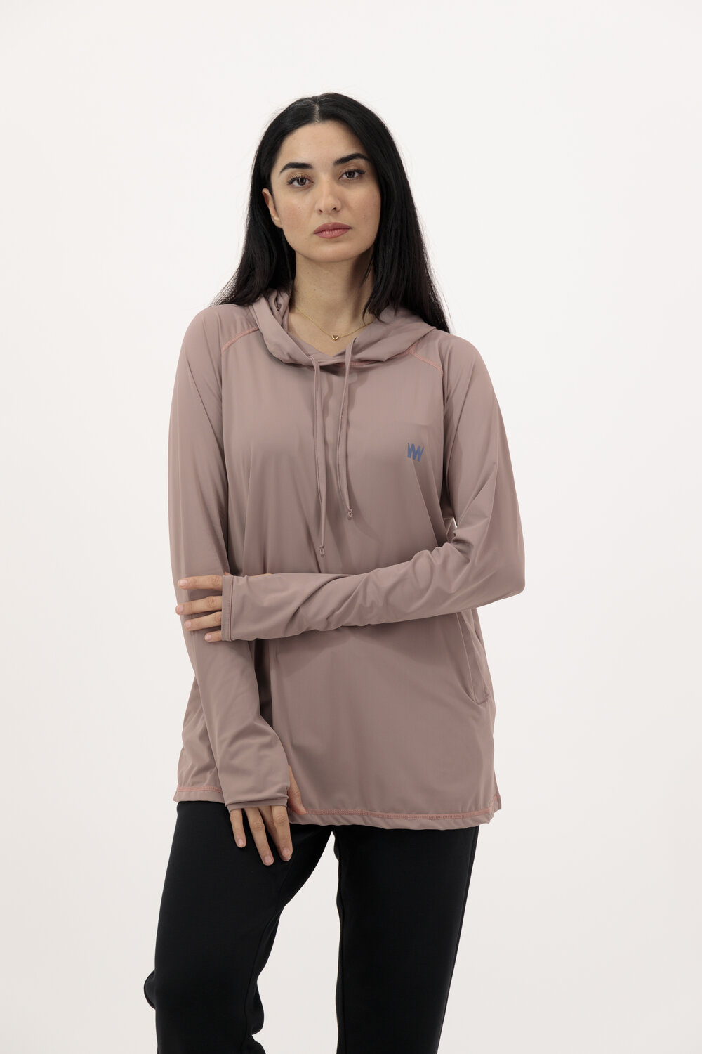 هودي واسع فضفاض بلون القهوة لاتيه