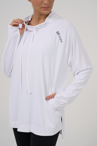 Stunning White Hooded Shirt 