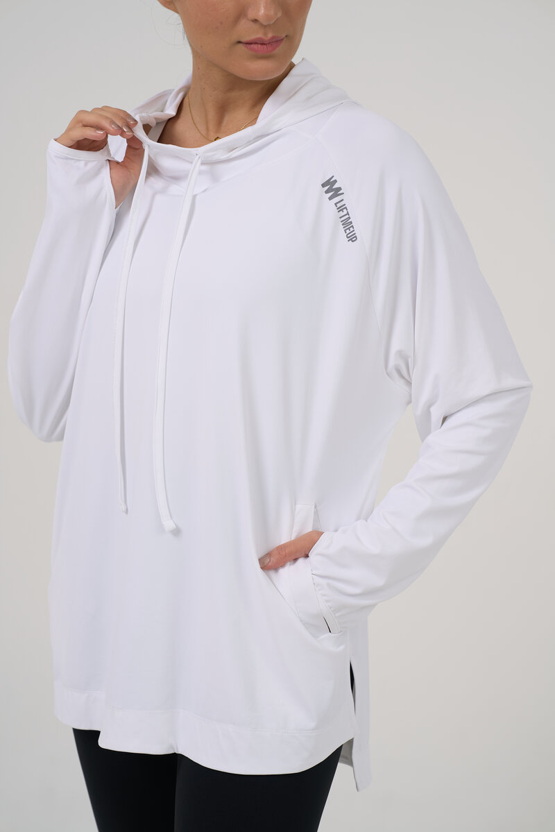 Stunning White Hooded Shirt 