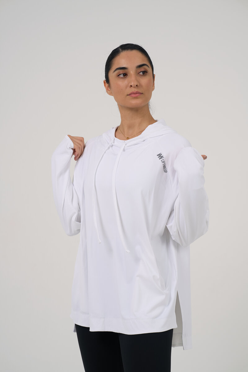 Stunning White Hooded Shirt 