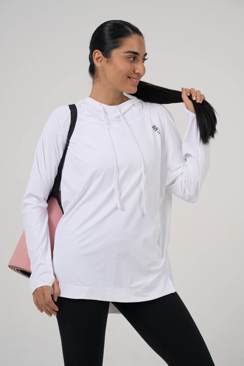 Stunning White Hooded Shirt 