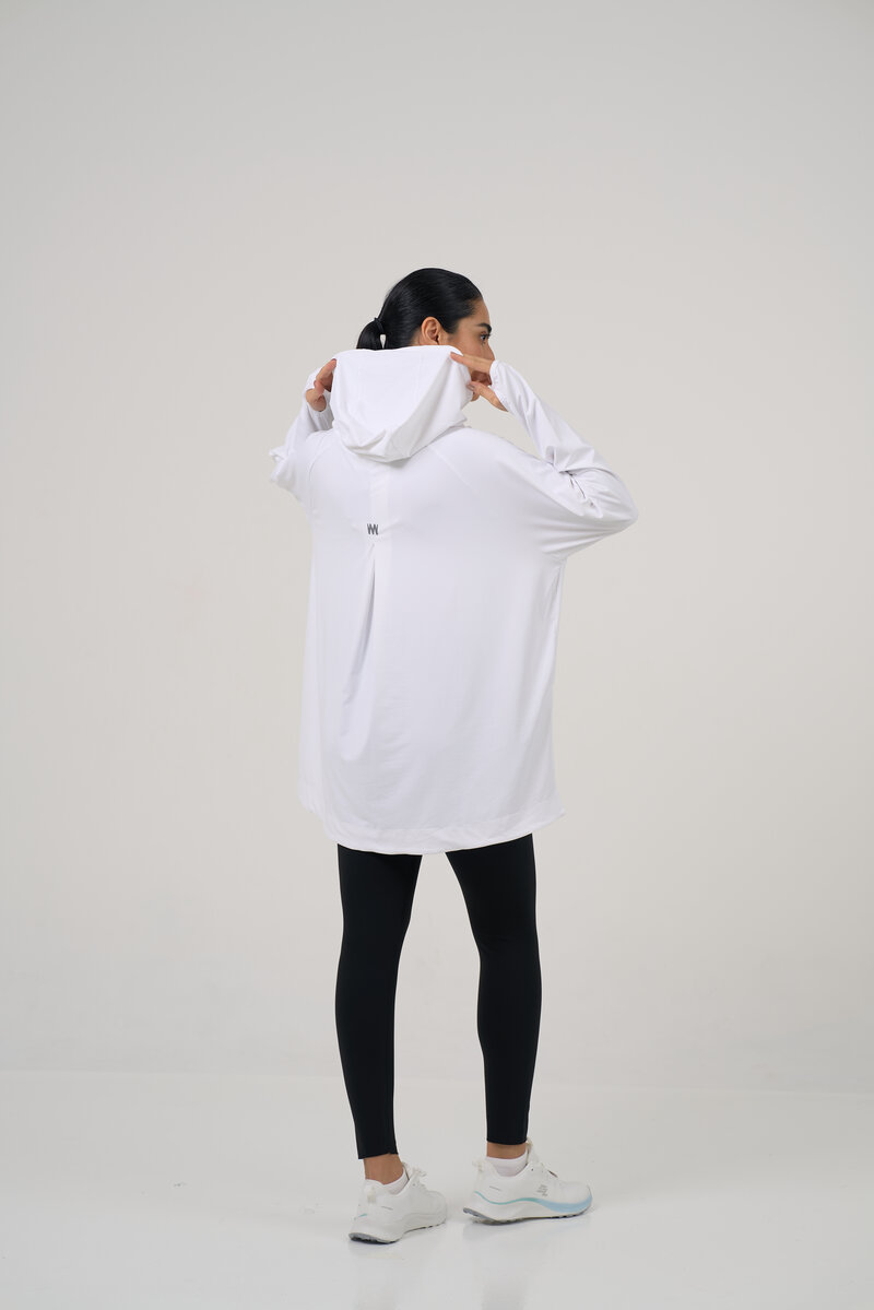 Stunning White Hooded Shirt 