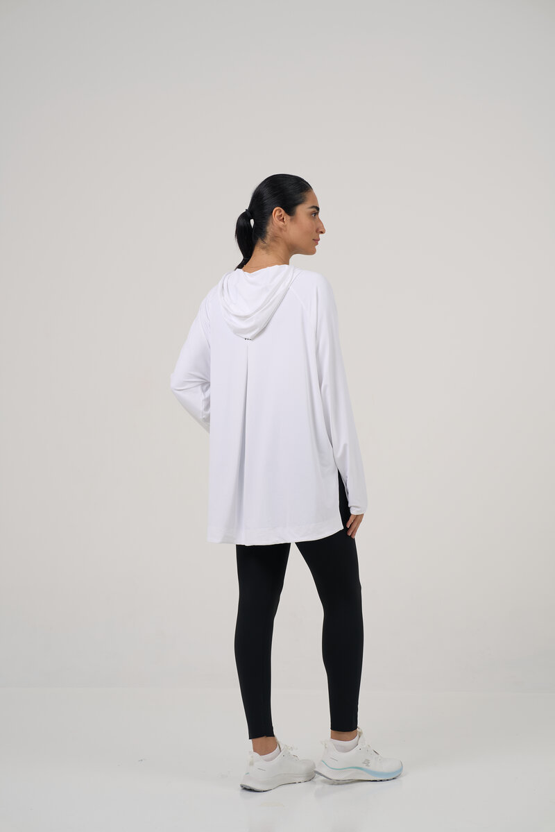 Stunning White Hooded Shirt 