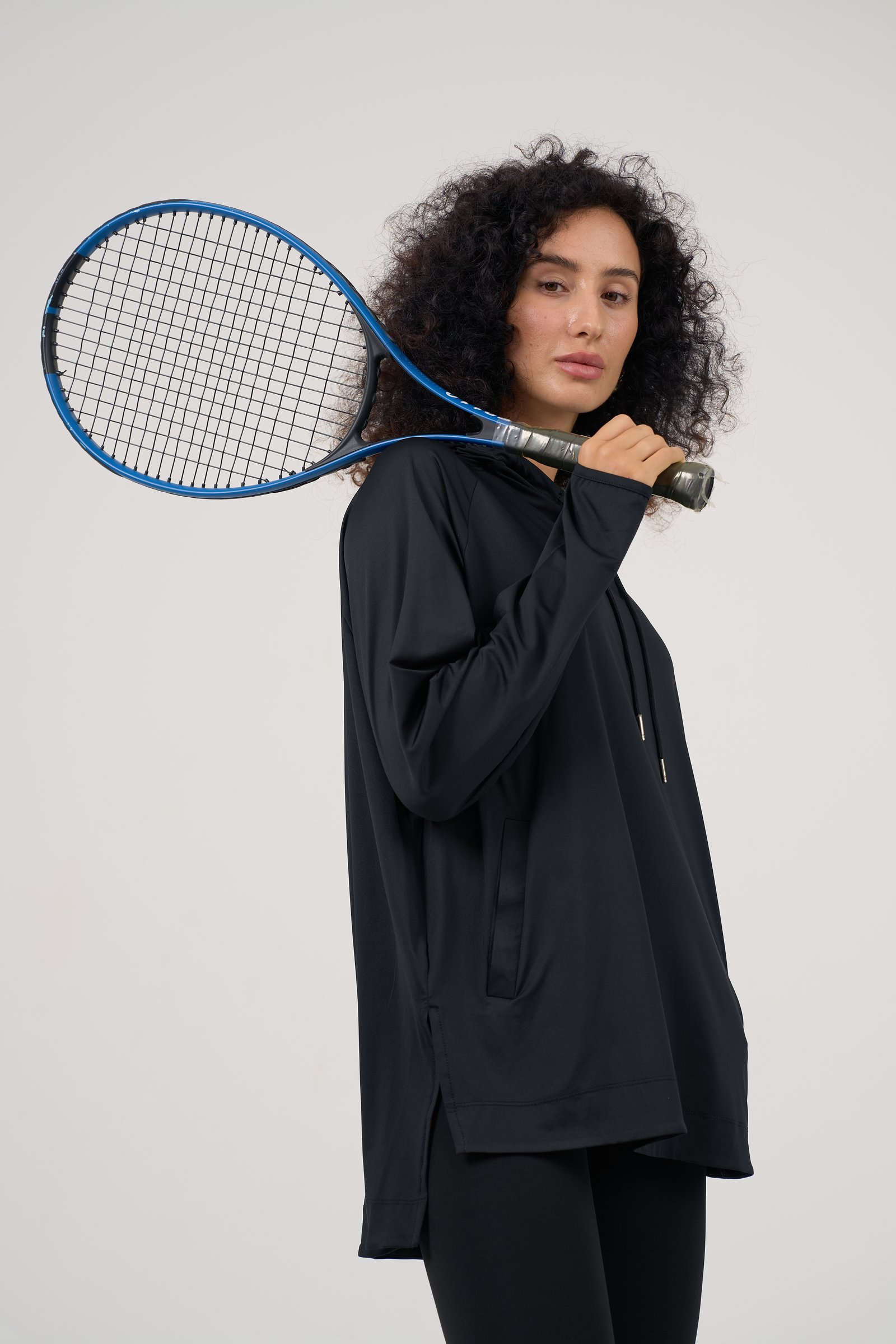 Blacki Black Hooded Shirt 