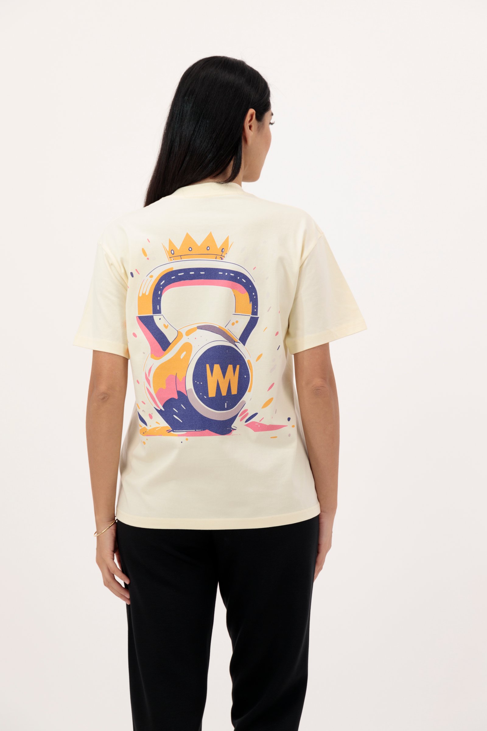 قميص قطني لون كريمي بتصميم كتلبيل 