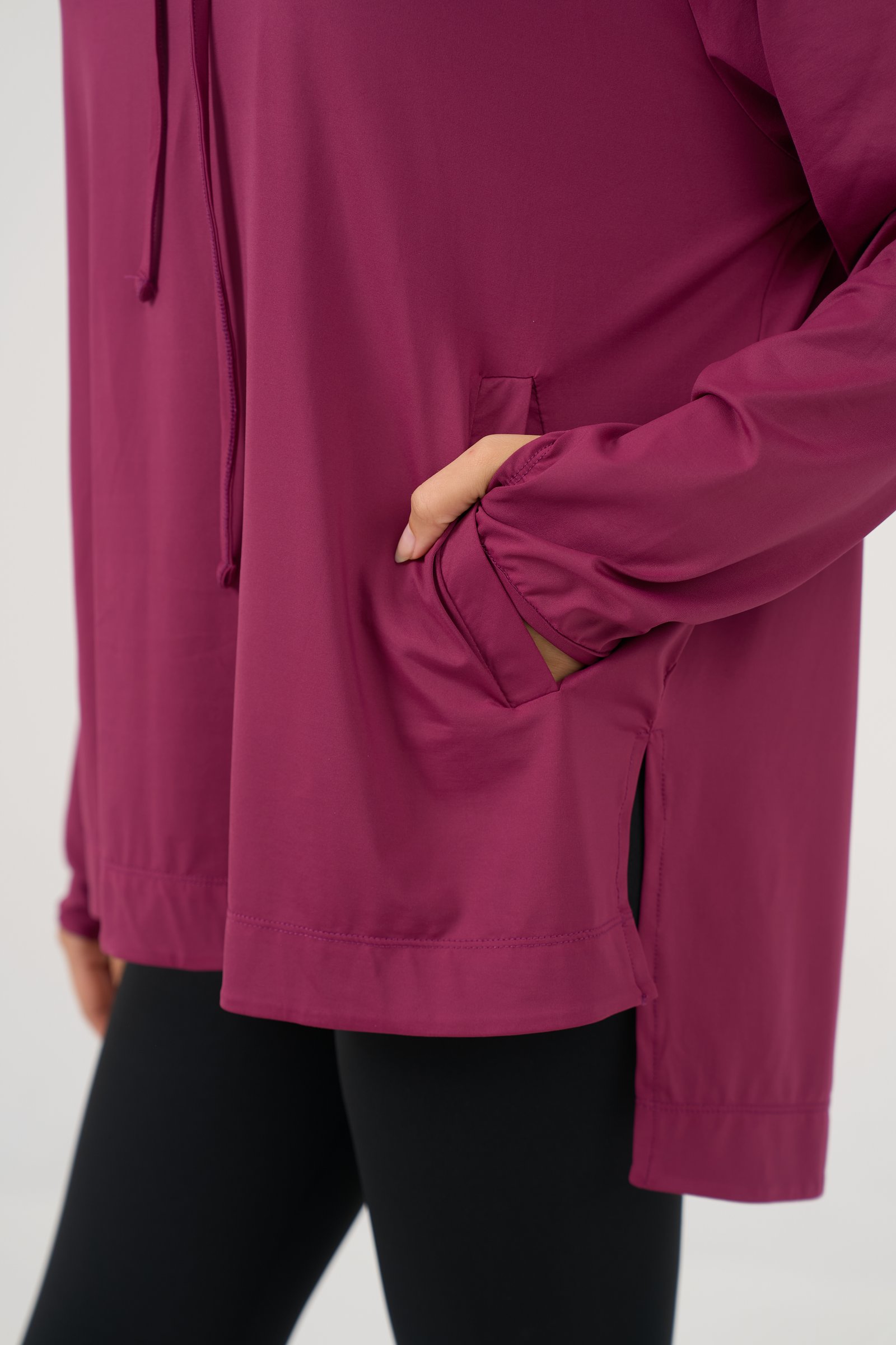 Raspberry Pink Hooded Shirt 