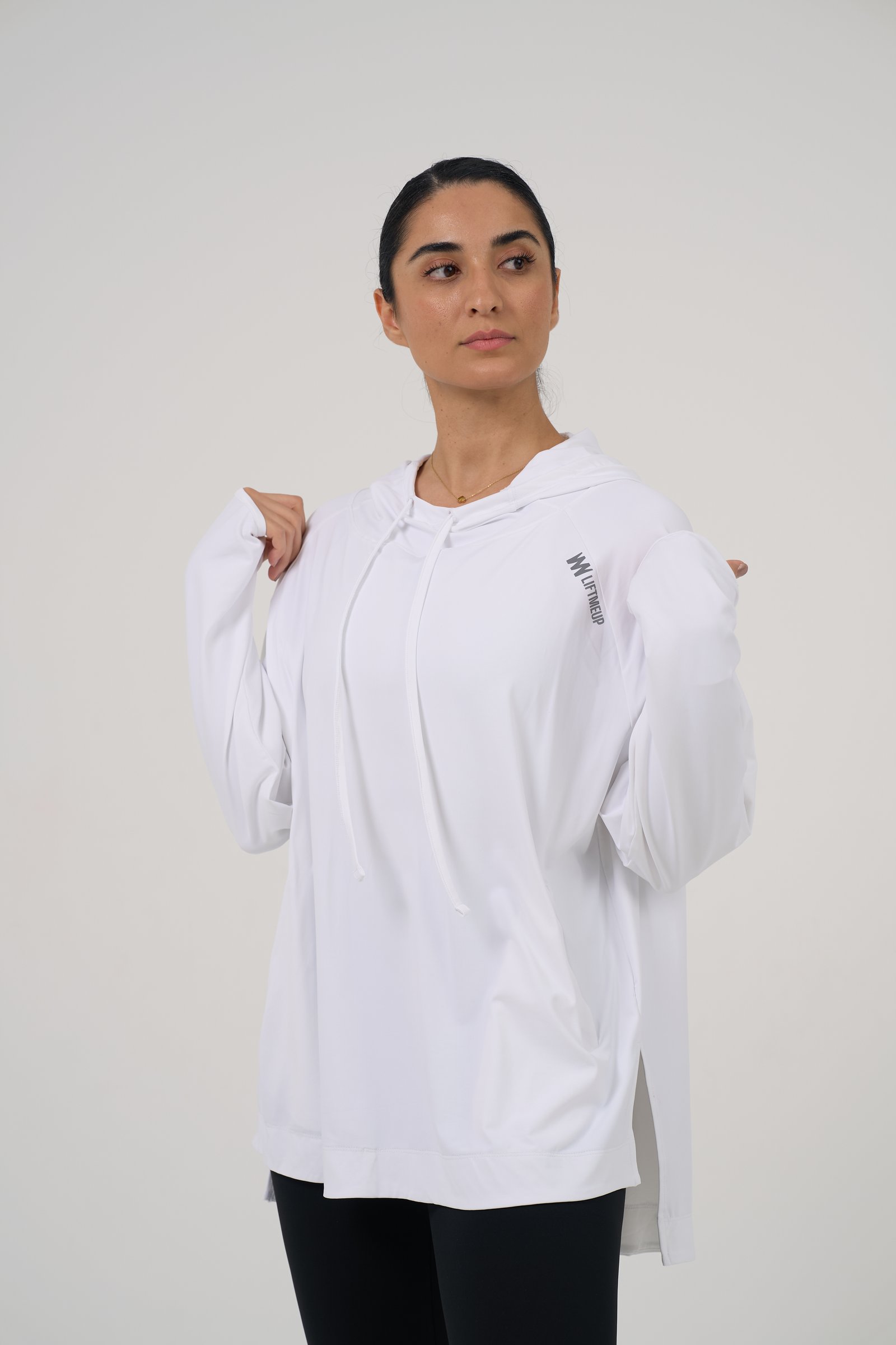 Stunning White Hooded Shirt 